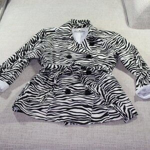 Marina Luna Size XS Black and White Zebra Blazer Jacket